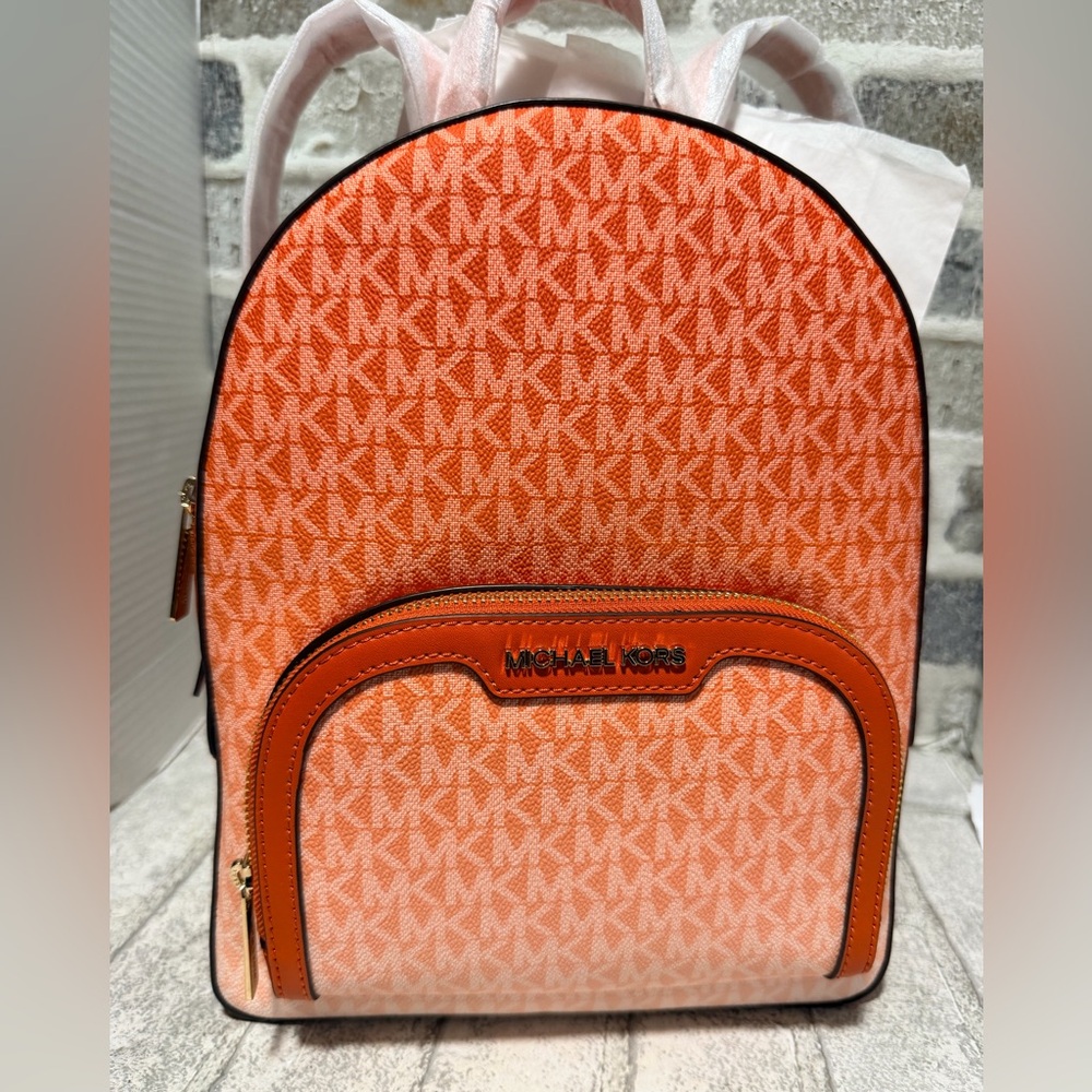 MICHAEL KORS
Jaycee Medium Ombré Signature Logo Backpack tangerine